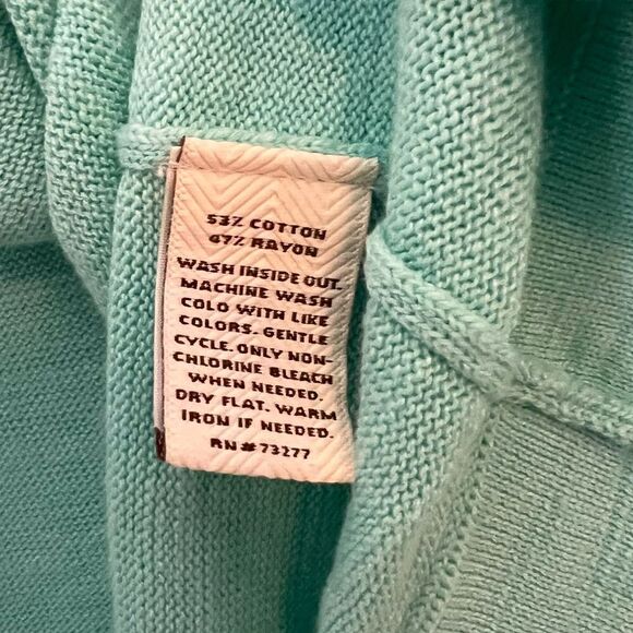 Soma Aruba Blue Open Front Pointelle Three Quarter Sleeve Cardigan Size XS - Picture 5 of 5